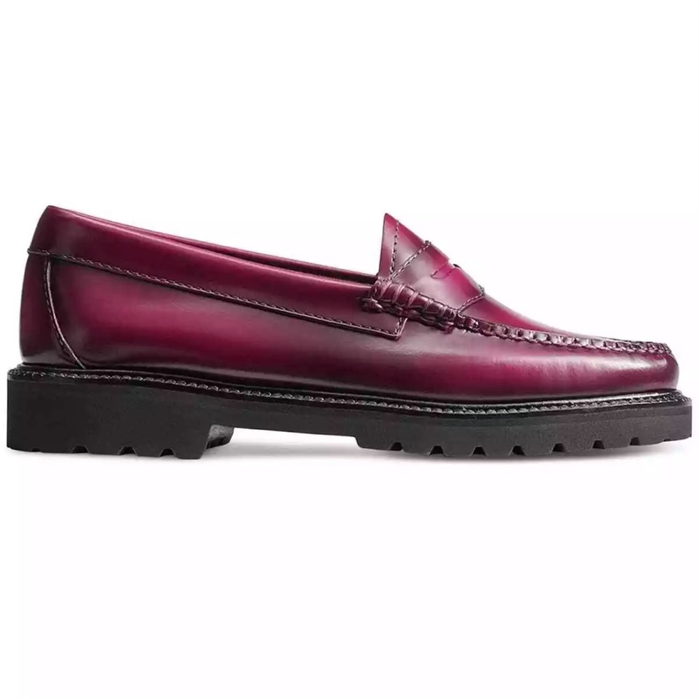 G.H.BASS Women's Plum Leather Whitney Candy Lug Weejun Loafer Flats - Plum - 8 - Picture 10 of 10